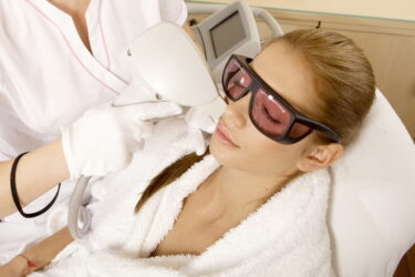 Laser hair removal in professional beauty studio. beauty parlor